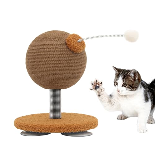Jouet d'exercice pour chaton avec balle à gratter interactive rotative - 2
