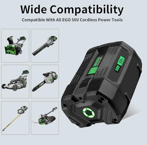 Image of 56V 5.0 Ah Replacement for EGO Battery for Ego 56V Battery BA2800 BA2800T BA1400T BA2242T BA4200 BA4200T BA5600T, fit for All 56V EGO Power Tools ST1511T LB7654 ST1623T MHC1502 ST1502LB