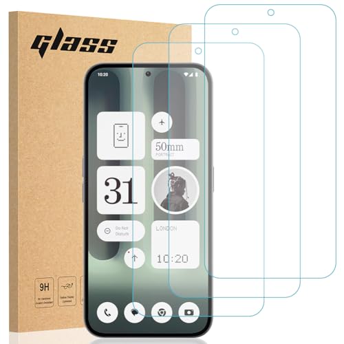 Tempered Glass for Nothing phone 2a/2a plus Screen Protector, Totill [3 Pack] [Easy install] [Case Friendly] [Crystal Clarity] Comfortable Round Edge, Shockproof Scratchproof oilproof Screen Protector