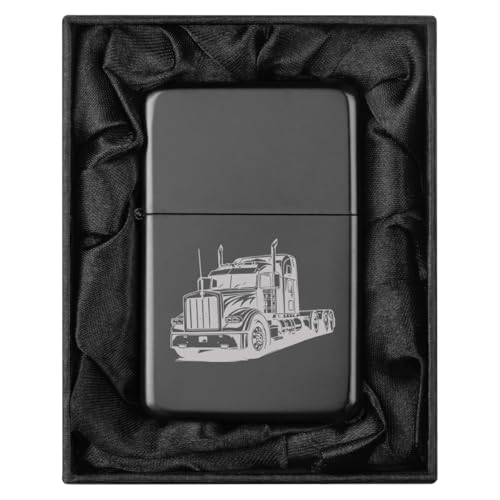 Encendedor en caja de regalo forrada en seda negra miniatura 1
