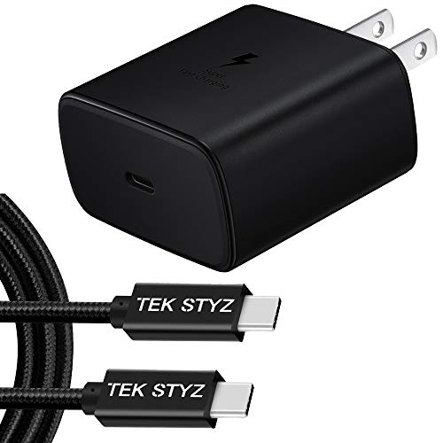 Tek Styz PRO 45W Charge Kit Compatible with Your Sony WH-XB900N with Fast/Quick Charge 3 Plus Hi-Power 100W PD/USB-C 4ft Cable! (Black)