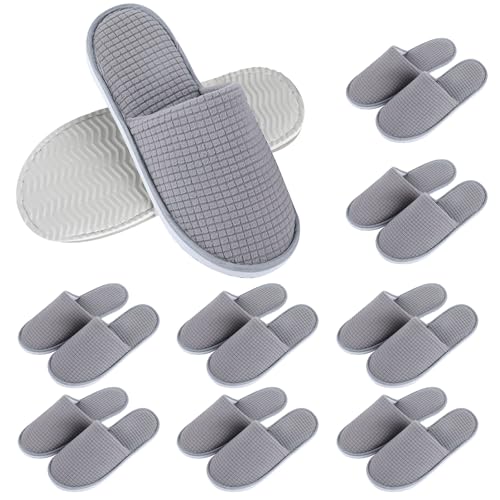 BORDEAG Juego de 8 zapatillas de hotel, zapatillas de huéspedes, zapatillas de hotel, pantuflas para invitados, para viajes, salón, casa, spa, casa, hotel, 28 x 11 cm