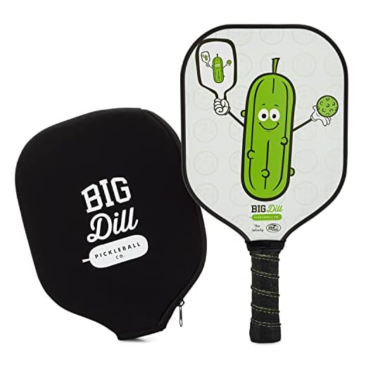 Big Dill Pickleball Co. Infinity Fiberglass Pickleball Paddle USAPA-Approved Pickle Ball Racket with Neoprene Pickleball Paddle Cover for Men, Women, Seniors, Kids, Intermediate & Beginner Pickleball