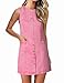 Nitzana Women's Denim Dress Jean Sleeveless Button Down Shirt Mini Tank Casual Summer Dresses with Pocket 2025 Trendy Outfits Pink