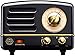 Muzen Portable Wireless High Definition Audio FM Radio & Bluetooth Speaker, Metal Black, Travel Case Included - Classic Vintage Retro Design