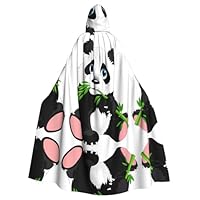 POEZJZW Cute Panda Pattern Poncho Halloween Hooded Cape Women'S Men'S Halloween Dress Up Party Cosplay Costumes
