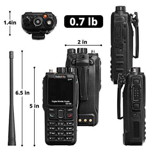 Image of Radioddity GD-88 DMR & Analog 7W Handheld Radio, VHF UHF Dual Band Ham Two Way Radio, with GPS /APRS, Cross-Band Repeater, SFR, 300K Contacts