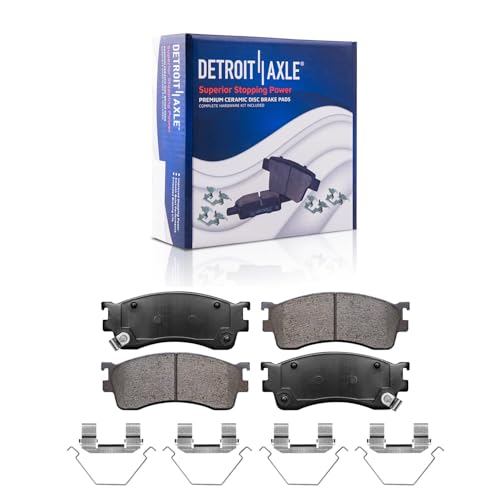Image of Detroit Axle - Brake Pads for 2001-2003 Mazda Protege 2002-2003 Protege5 Front and Rear Premium Ceramic Brake Pads with Hardware Replacement