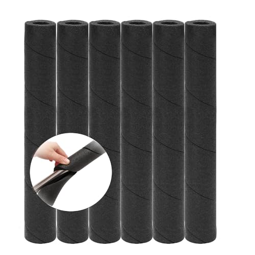 6 Pack Pipe Insulation Foam Tube - 15.7 Inches Black Pole Wrap Multi-Purpose Soft Foam Tubing for Outdoor Indoor Swimming Pool Handle Water Pipe Cover