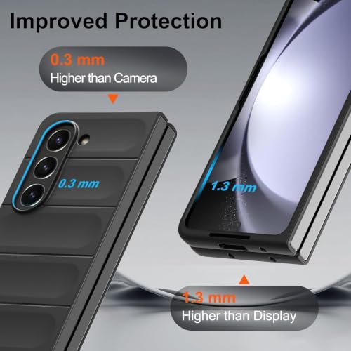 Image of ShieldTech AirGuard Series Back Cover Case for Samsung Galaxy Z Fold 5 5G | Microfiber Lining | Airbag Cushion Drop Protection | Silicone Cover Case - Black for Samsung Galaxy Z Fold5 / Fold 5 5G