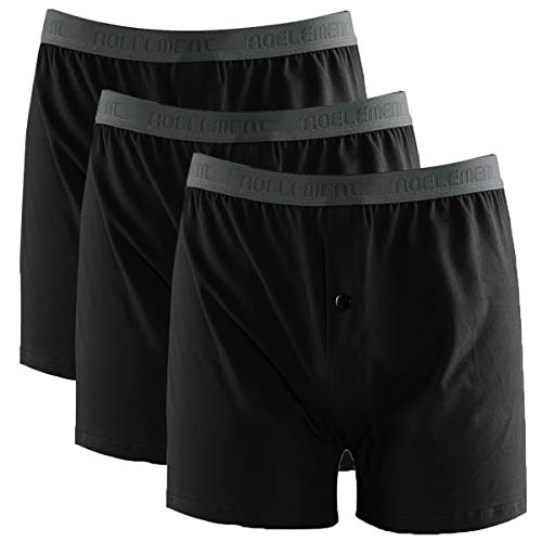 Men's Cotton Boxers Shorts Comfortable Stretch-Knit Boxer Soft Breathable Boxers Shorts Button Fly Underwear