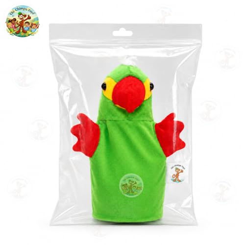 Image of Parrot Hand Puppet for Kids | Soft Plush Animal Puppet | Educational Storytelling Toy | Interactive Role Play | Preschool Learning | Gift for Boys & Girls