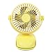 Flauli klips wentylator ABS mini wiatrak konstrukcja zaciskowa cztery stopnie kąt wiatru regulowany szeroki zakres zastosowania wentylator biurkowy niski poziom hałasu duża pojemność 5000 mAh zasilany baterią wentylator do domu biura - żółty