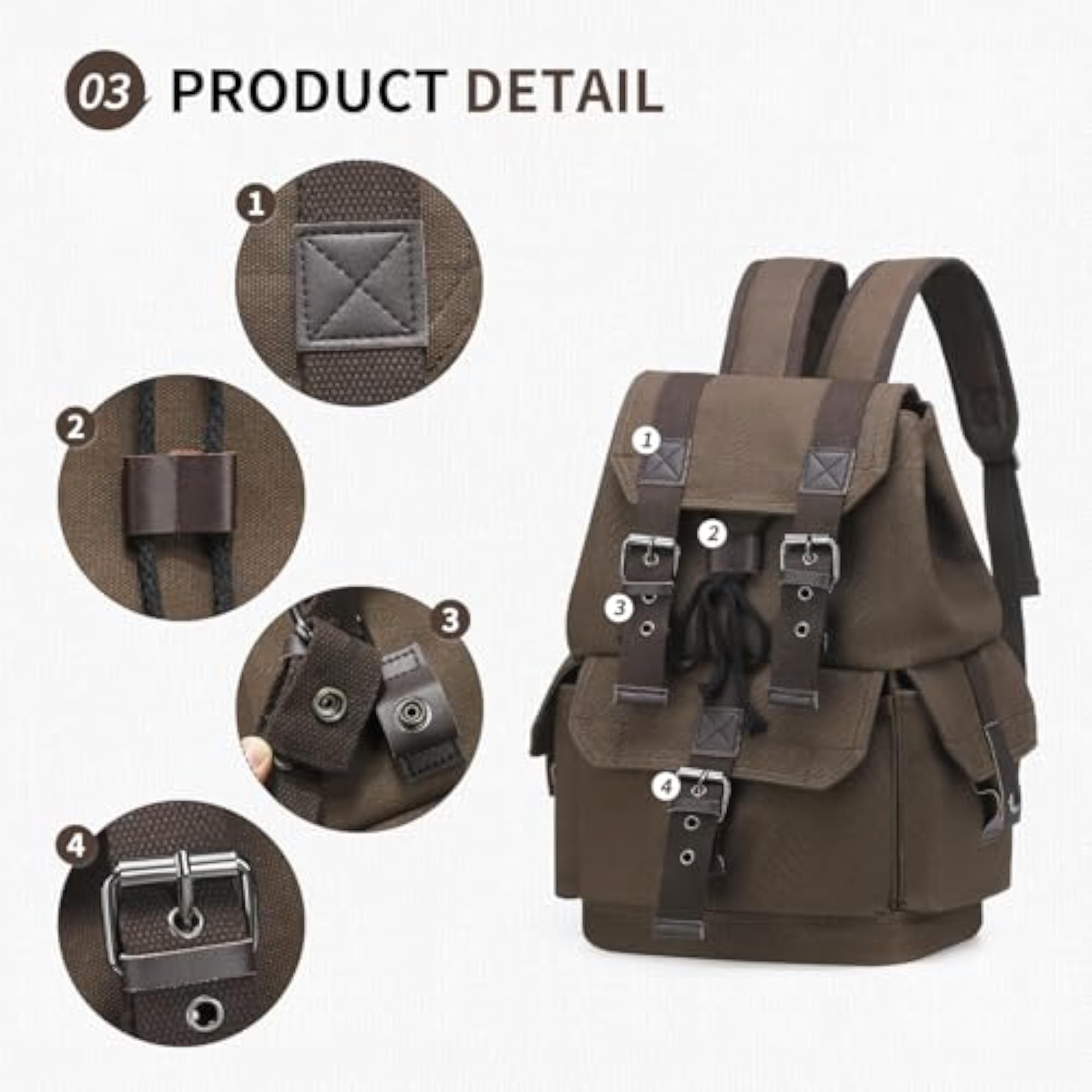 Vintage Canvas Casual Daypack Backpack