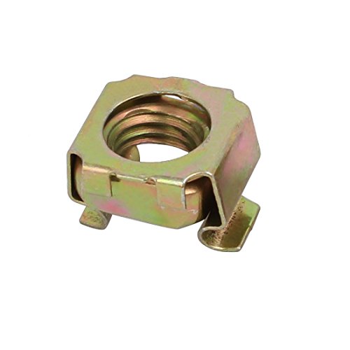 Sourcingmap 20pcs M10 Carbon Steel Captive Cage Nut Brass Tone for Server Shelf Cabinet - Image 3