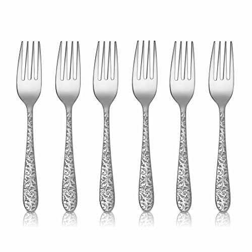 Shri & Sam Stainless Steel Jasmine with Laser Baby Fork,6 Pieces