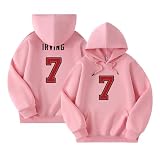 Shxinet BUCKY IRVING Hoodie sweatshirt Tshirt Jersey Football pink Cotton Fleece Brushed Soft US Sizing, Kangaroo Pocket for Men's Sports Casual