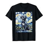 Pitbull Dog Pittie Van Gogh Style Starry Night Graphic T-Shirt