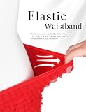 sunshinelady Bokserki damskie seksowne stringi szykowne figi plisowane kwitnące tiulowe szorty z falbankami bielizna plus size hipster wysoka talia wygodna bielizna Cospaly, Czerwona, S