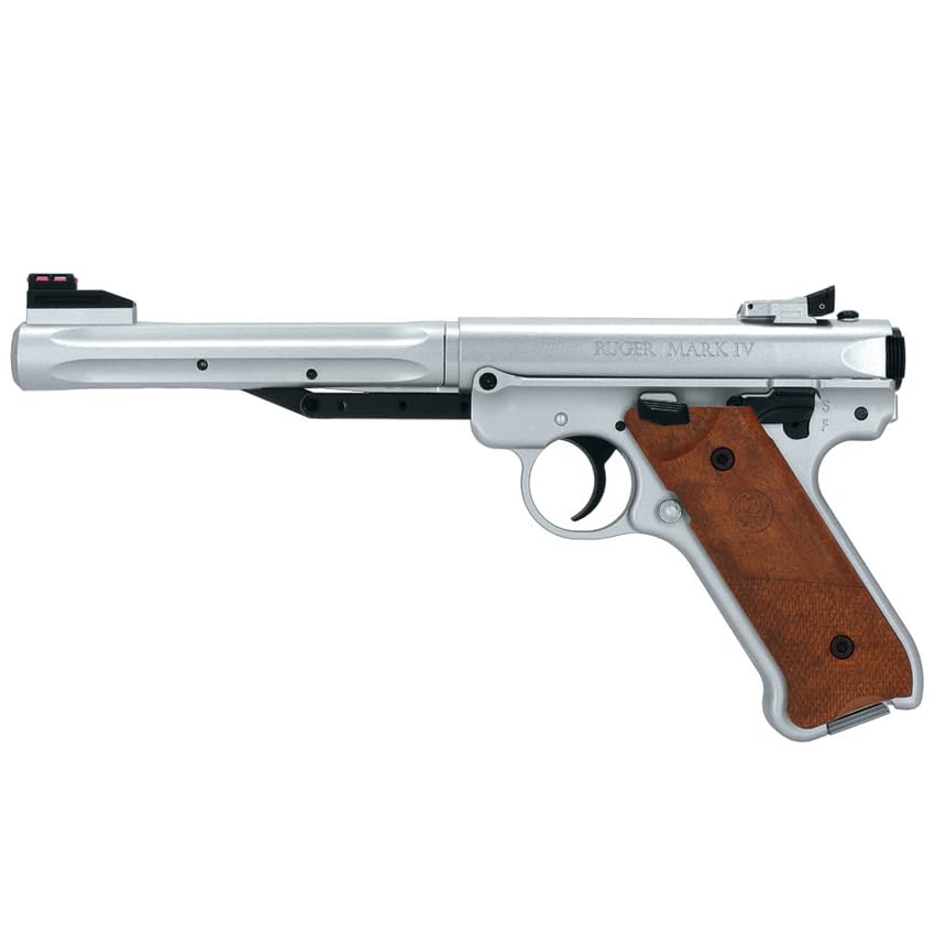 Pistola Ruger Mark IV Plata Muelle (4,5mm) | Pistola de Aire comprimido Calibre 4,5mm + Caja de balines. Pistola de Muelle
