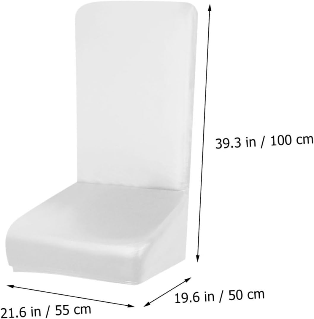 Alipis 4pcs Living Stretch Chair Covers White Spandex Dining Chair Seats Backrest Protectors