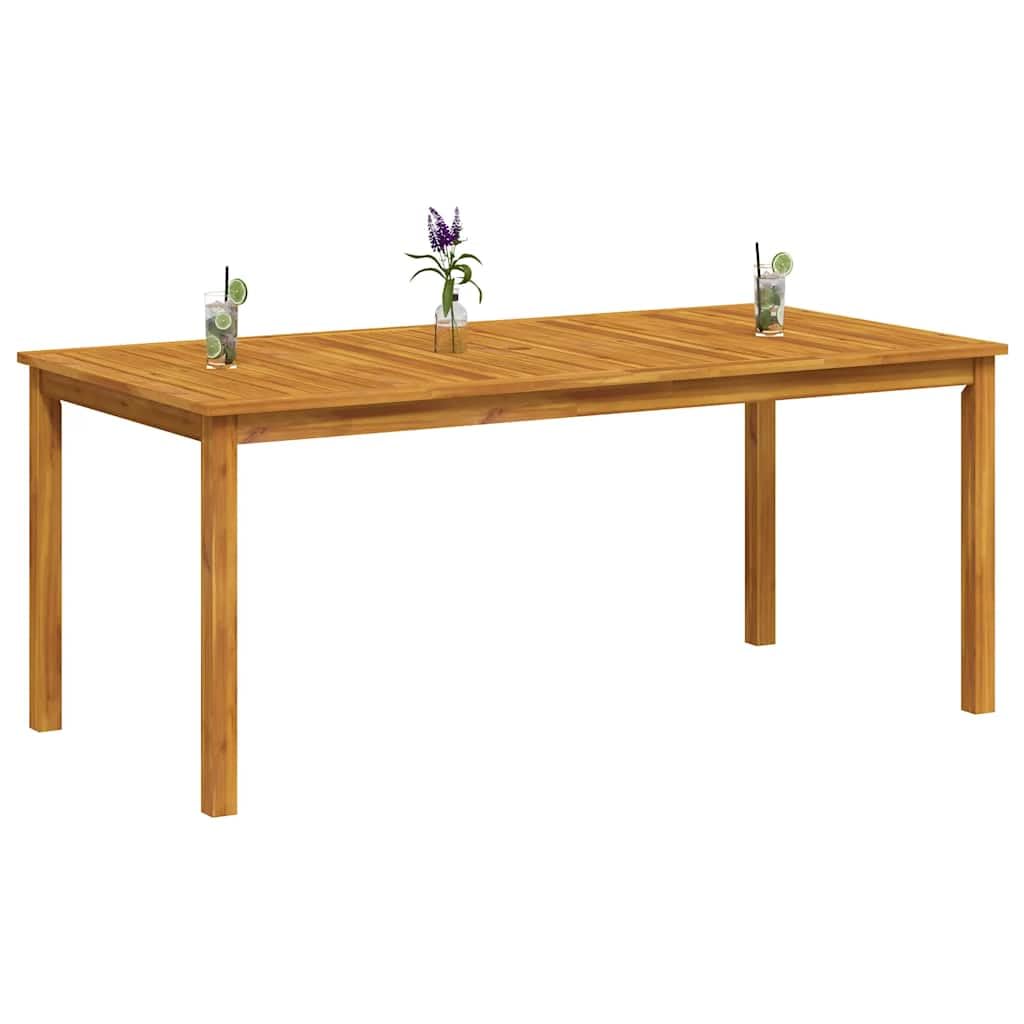 Tavolo da pranzo da giardino, in legno massiccio di acacia, 180 x 90 x 75 cm | fascino rustico, robusto piano del tavolo, facile da pulire, ideale per terrazza