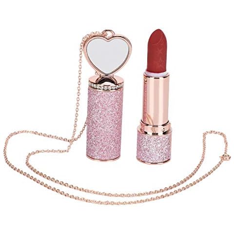 Lippenstift Matte Lipstick Velvet Women Lippenstift, wasserfester Lippenstift mit Spiegelkette, kosmetischer Balsam Lang anhaltender roter Lipgloss Feuchtigkeitsbalsam 3,6 g Cover
