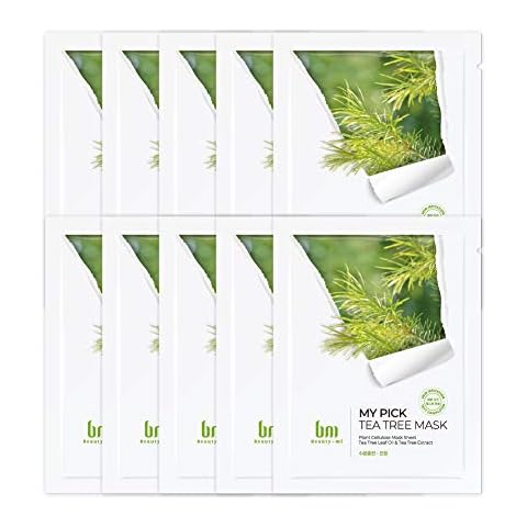MY PICK Korean Skin Care Face Mask Sheet Set Skincare Products - Face Care Facial Mask with Teatree Sheet Mask Hydrates & Soothes Skin Cover