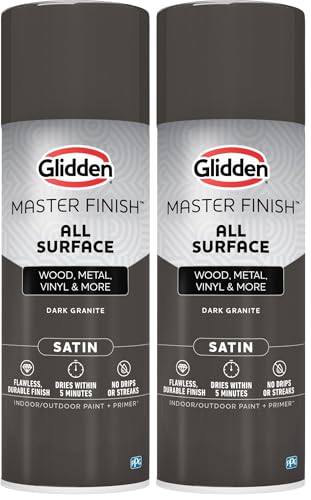 Image of Glidden Master Finish 12 oz. Satin Dark Granite Interior /Exterior All Surface Spray Paint and Primer (Pack of 2)