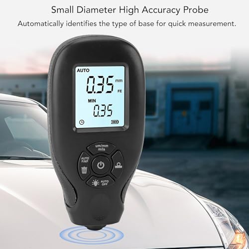 Image of Zunate Digital Coating Thickness Gauge, High Accuracy Paint Tester with Backlit Display for Car Buyers & Industrial Use (0-1.8mm, Auto Calibration)