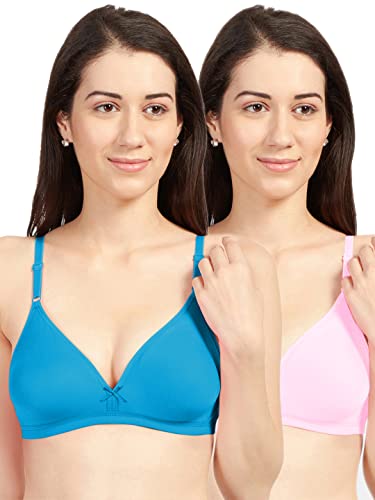 Image of SONARI Omania Womens Non-Padded Cotton Polyester Bras - Solid, Non-Wired, Medium Coverage, Hand Washable (Pack of 2)