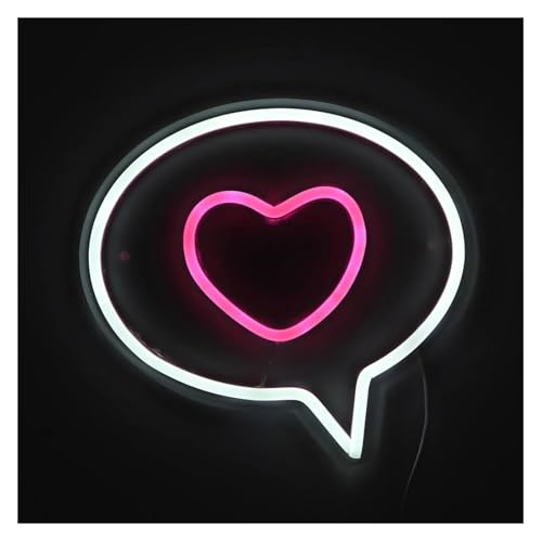 Néon bulle avec cœur crée une ambiance chambre romantique