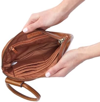HOBO Sable Leather Wristlet Clutch with Circular Handle, Zippered Closure, Credit Card Organizer, & Interior Zip Pocket - Image 6