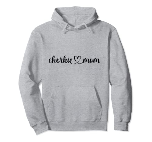 Dog Love Heart Chorkie Mom Pullover Hoodie, Grey, S