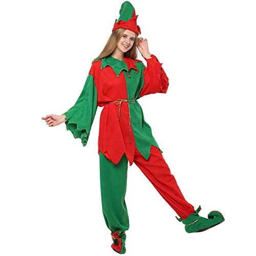 ZLYCZW 6pcs Costume de Noël Elfe de Noël Adulte Unisexe Ensemble Entier Cover