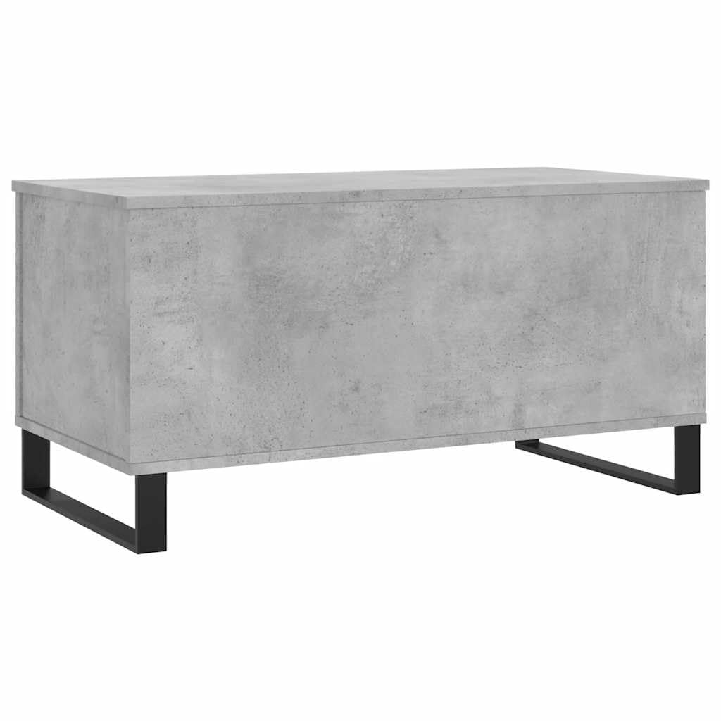 Générique Stolik kawowy Szary Beton 90x44,5x45 cm Drewno inżynierskie | Podnoszona góra, ukryte przechowywanie, metalowe nóżki, uniwersalne do salonu