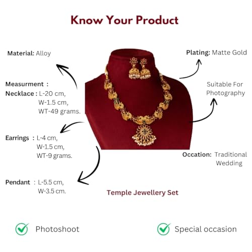 Image of Sasitrends Classic Matte Gold Plated Necklace Set