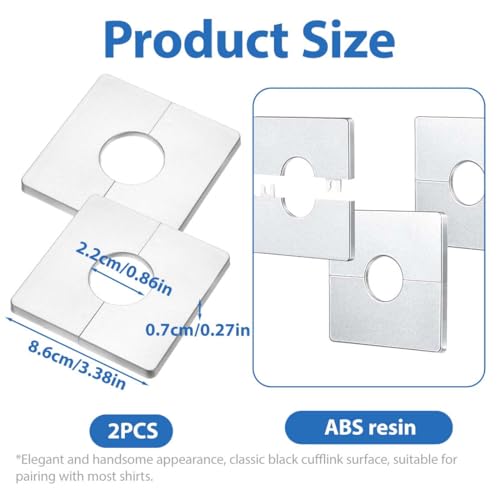 TEOZBLU 2 Stück Rohrwandabdeckungen, Wandspaltflansch, Innendurchmesser 22 mm, Wandspalt, quadratische Rosettenplatte, selbstklebende Rohrplattenabdeckungen