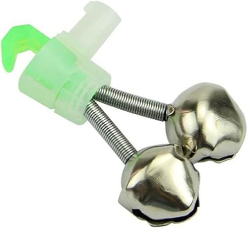 Wakauto 10 campanas de caña de pescar, caña de pescar nocturna, clip de cebo de mordedura, campanas dobles (verde)