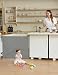 Momcozy Automatischer Verriegelung Treppenschutzgitter Ausziehbar für Baby, Haustier Türschutzgitter, Kinderschutzgitter, Einhändig Öffnen,0-140 cm, Geeignet für Treppen/Türen/Innen & Außen