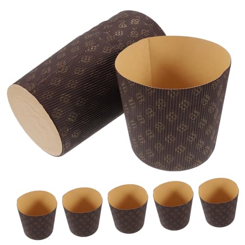 UKCOCO 25 Piezas bandeja de papel panettone molde para pastel de papel molde paska mini moldes para pasteles para hornear molde de pastel pequeño moldes para panettone para hornear Marrón