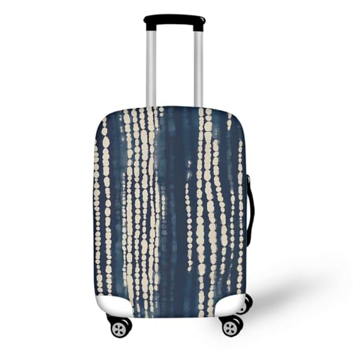 Housse de valise M rayures beige élastique pour protection bagages