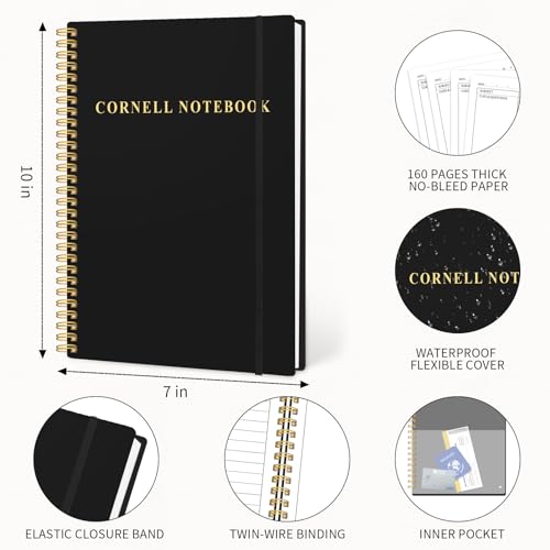 Carnet ligné à spirale Cornell COLGRAM cahier de notes pour enseignant et étudiant