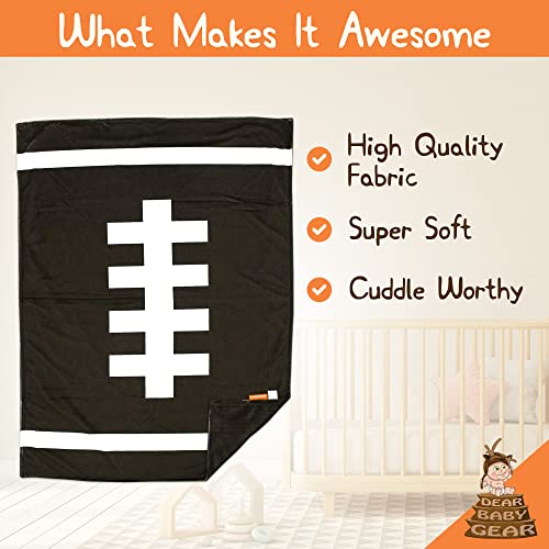 Image of Dear Baby Gear - Reversible Baby Blankets - Soft Nursery Blanket for Newborn - Toddler Blankey - Throw Blanket for Boys & Girls - Infant Blankets - 40x30 (Deluxe Football - Brown)