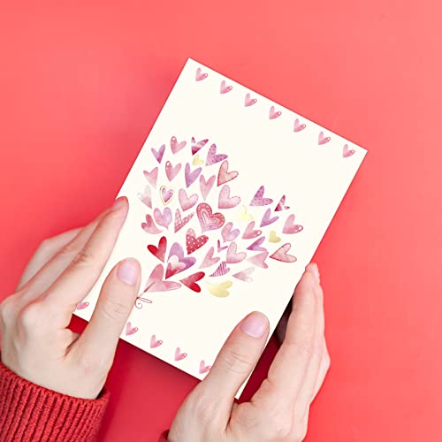Fancy Land Valentines Cards With Envelopes 12 Heart Cards Blank Inside Gold Foil Embellishment #TOP7