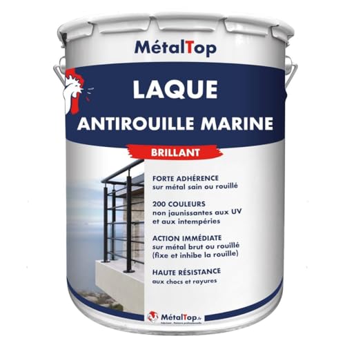 Metaltop - Laque Antirouille Marine - Blanc pur - RAL 9010 - Pot 1 L