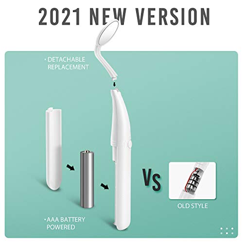 Tovendor Dental Mirror with Lights, Teeth Mirror with 2 Replacement Head, Anti-fog Dentist Mirror for Inside Mouth - Thumbnail 4