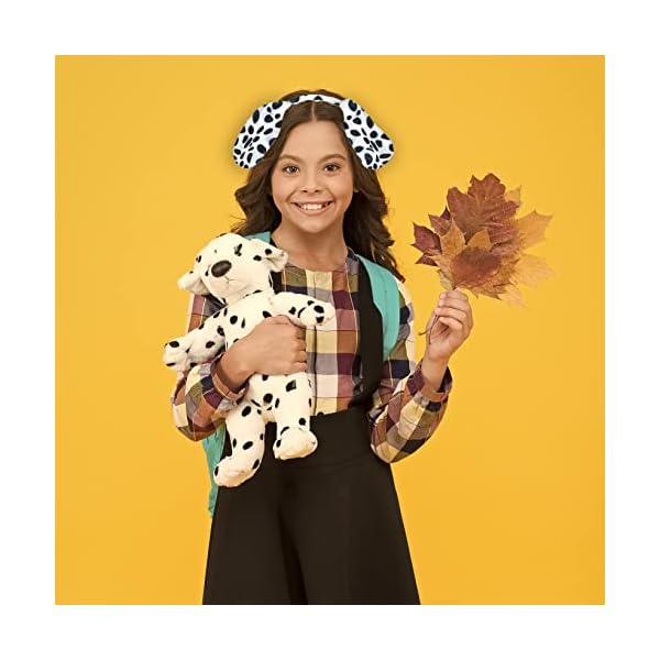 Skeleteen dalmatian dog costume set - black and white dog ears headband, bowtie and tail accessories set for dog costumes for toddlers and kids - image 4