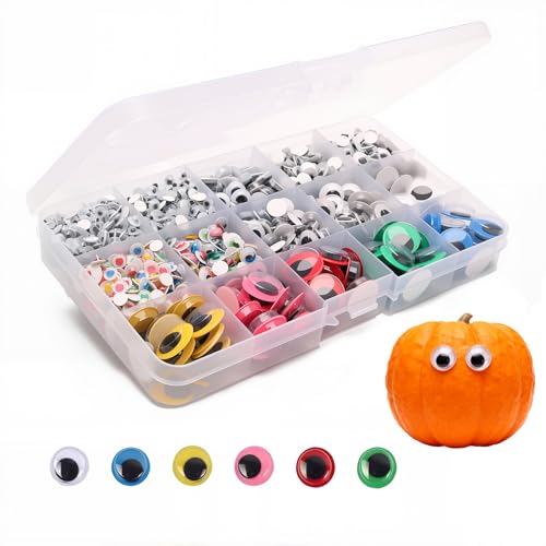 1500pcs Googly Wiggle Eyes Self Adhesive Multi Colors and Sizes for DIY Craft Sticker Eyes by LIAOKAITOU