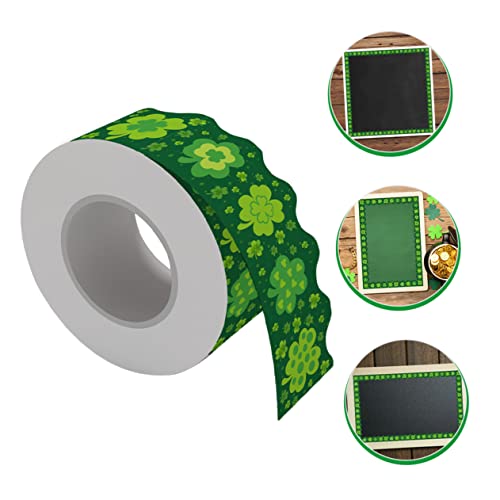 jojofuny 1 rolo de adesivos adesivos de bordas de quadro de férias para dia de fronteira papel trevo